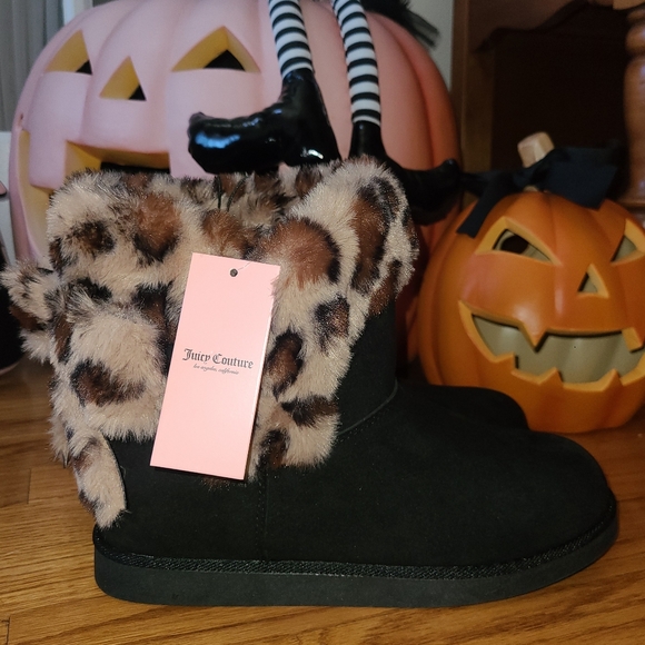 Juicy Couture Faux Fur Leopard Boots 💕 - Picture 1 of 7